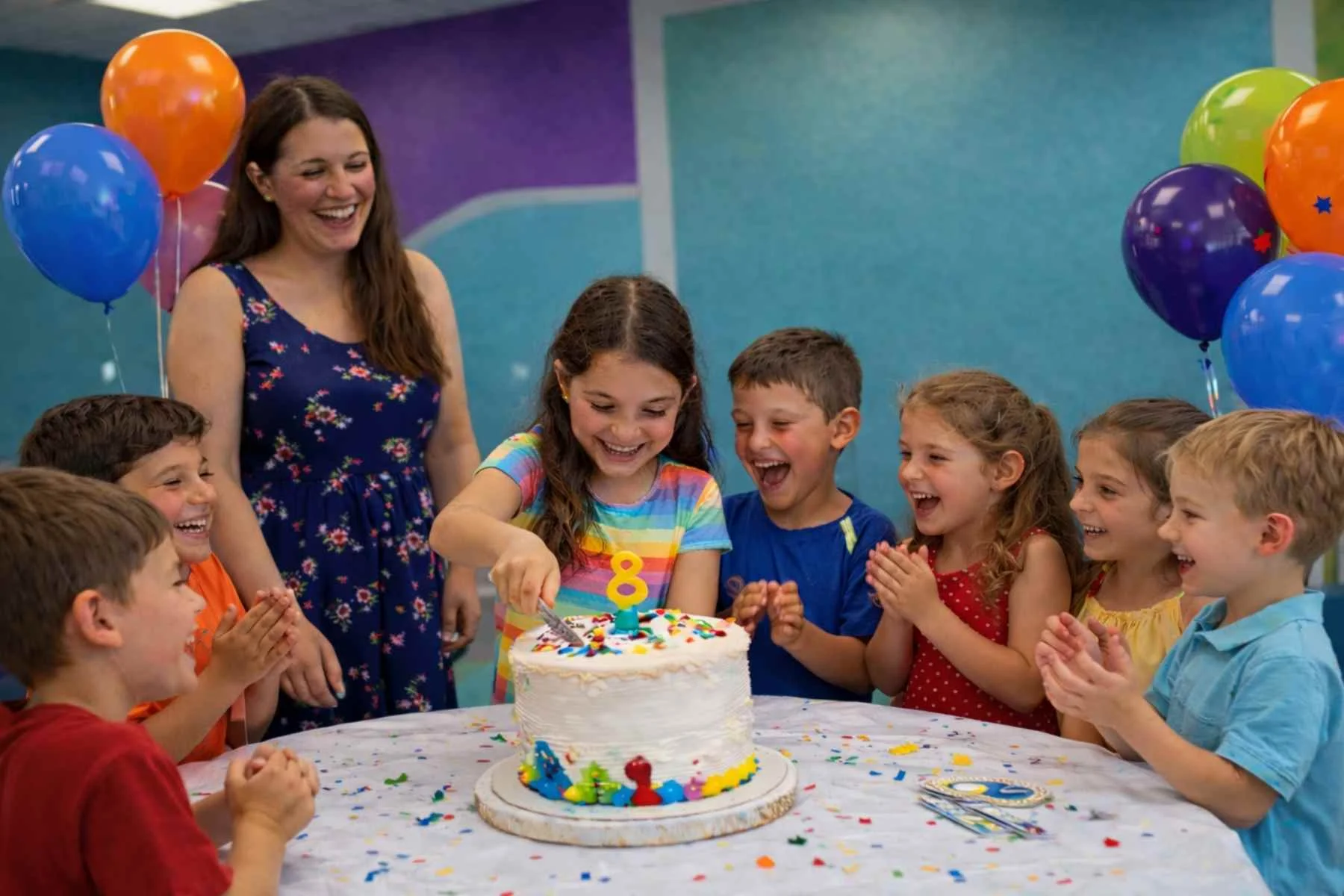 Children celebrating a creative birthday party